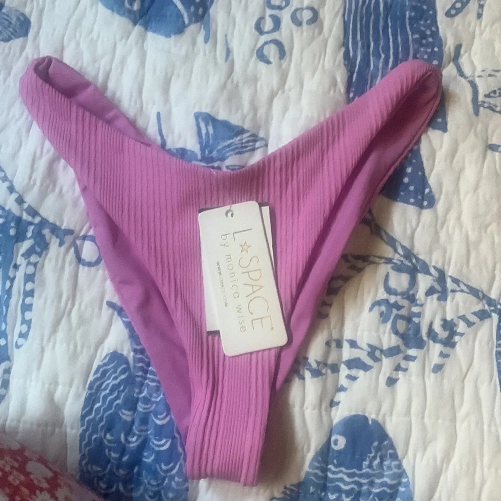 NWT L*Space Swimwear Cabana Bikini Bottom Bitsy Cut in Rosebud
